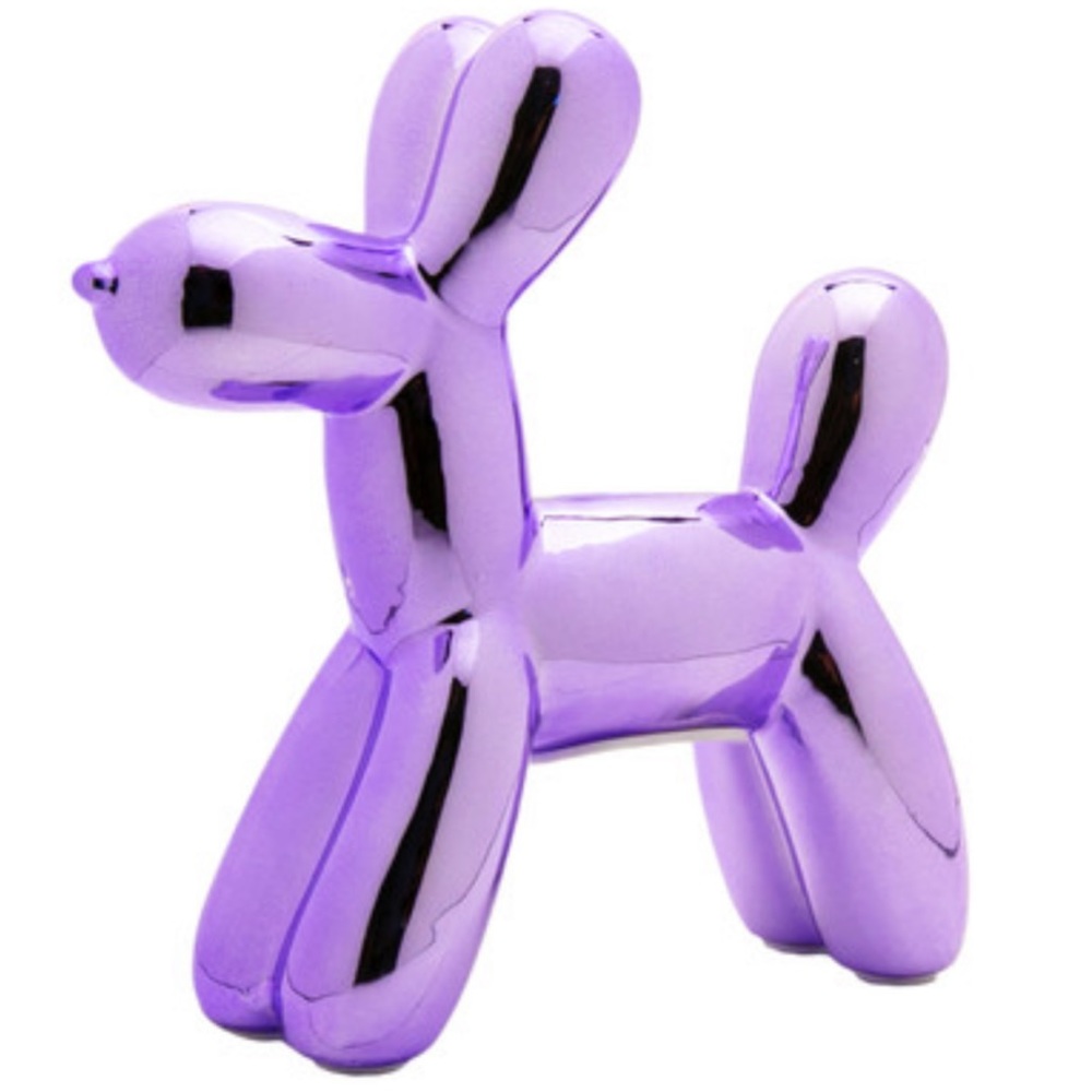 Interior Illusions Plus Lavender Mini Balloon Dog Bank 7.5" tall